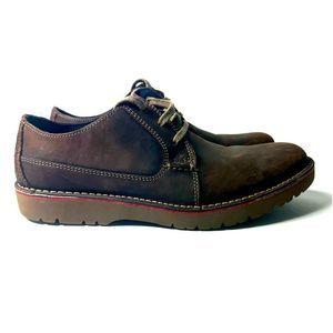 Mens Collection by Clarks Soft Cushion Brown Plain Vargo Leather Shoes Sz 9.5